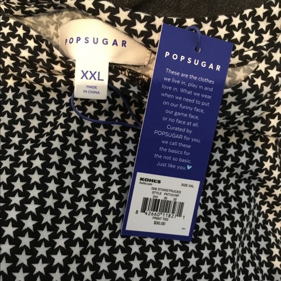 Pop sugar xxl black with white stars blouse - Picture 5 of 14